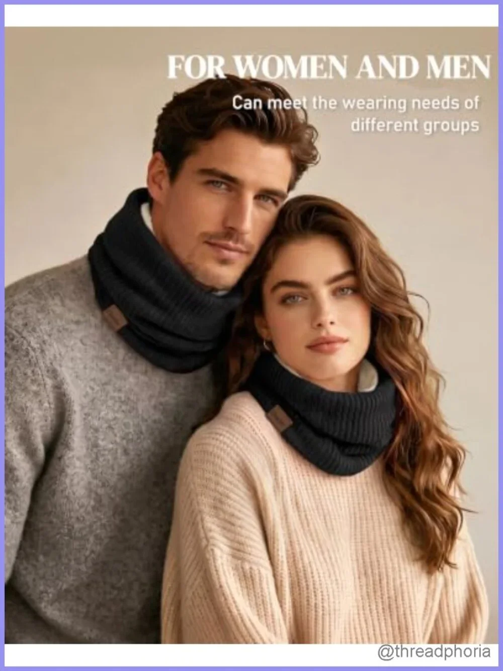 Fleece Lined Infinity Scarf Neck Warmer Winter Loop Circle Scarf